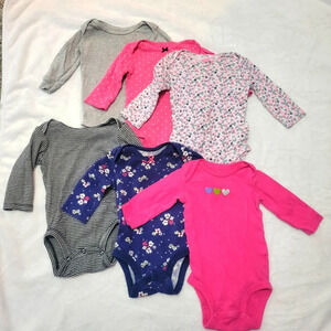 Carter's baby girl long sleeve onesie bundle size 3 mo